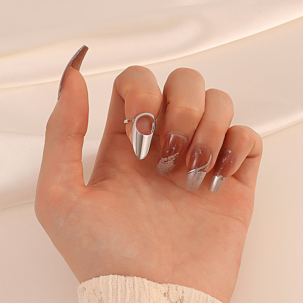 Wholesale  Geometric Diamond Opening Nail Copper Ring