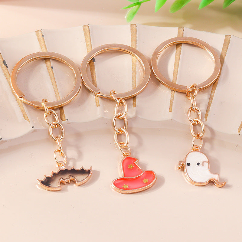 Wholesale Cartoon Halloween Cute Bat Pumpkin Hat Spooky Funny Keychain