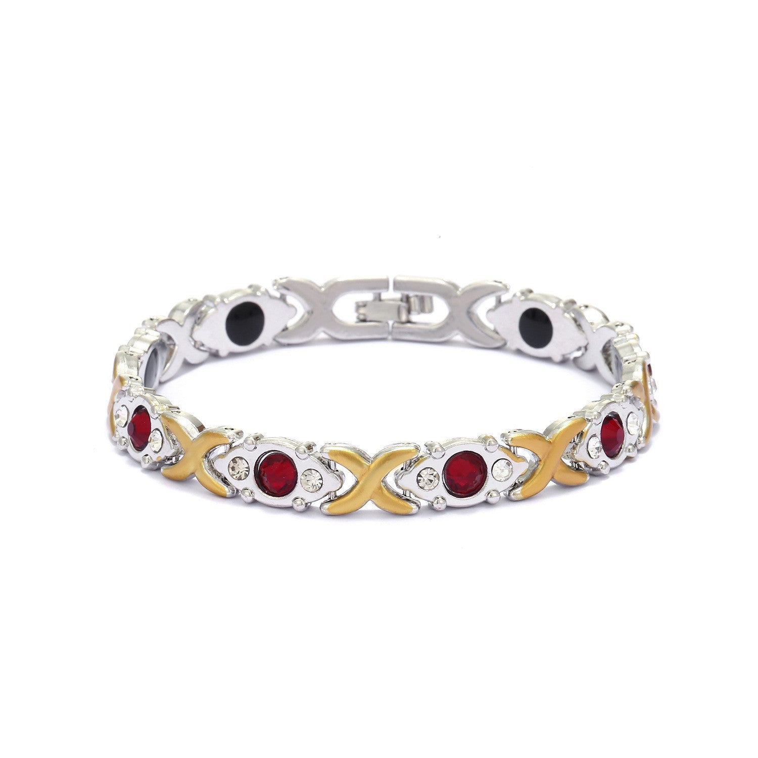 Wholesale Fashion Removable Energy Magnet Environmental Protection Alloy Diamond Adjustable Bracelet