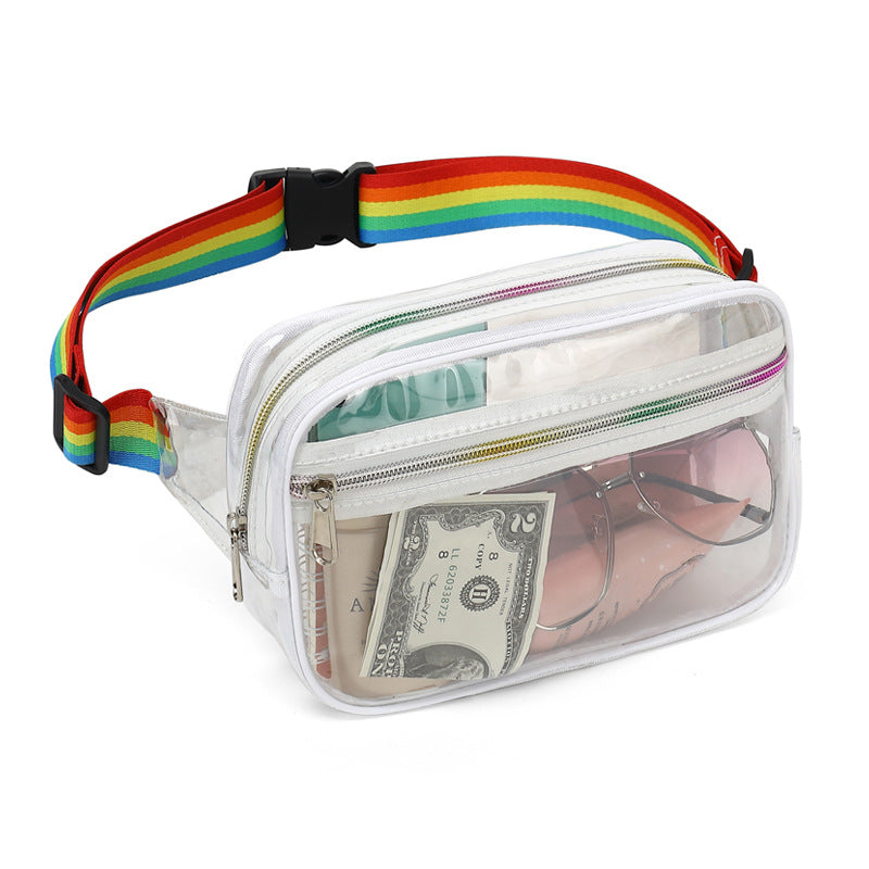 Wholesale Waterproof Fashion PVC Transparent Waist Bag Chest Bag Crossbody Shoulder Bag