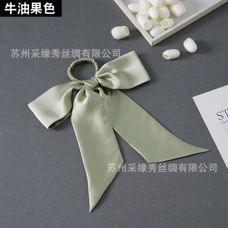 Wholesale hair rope hair accessories bow silk hair ring Hair Scrunchies