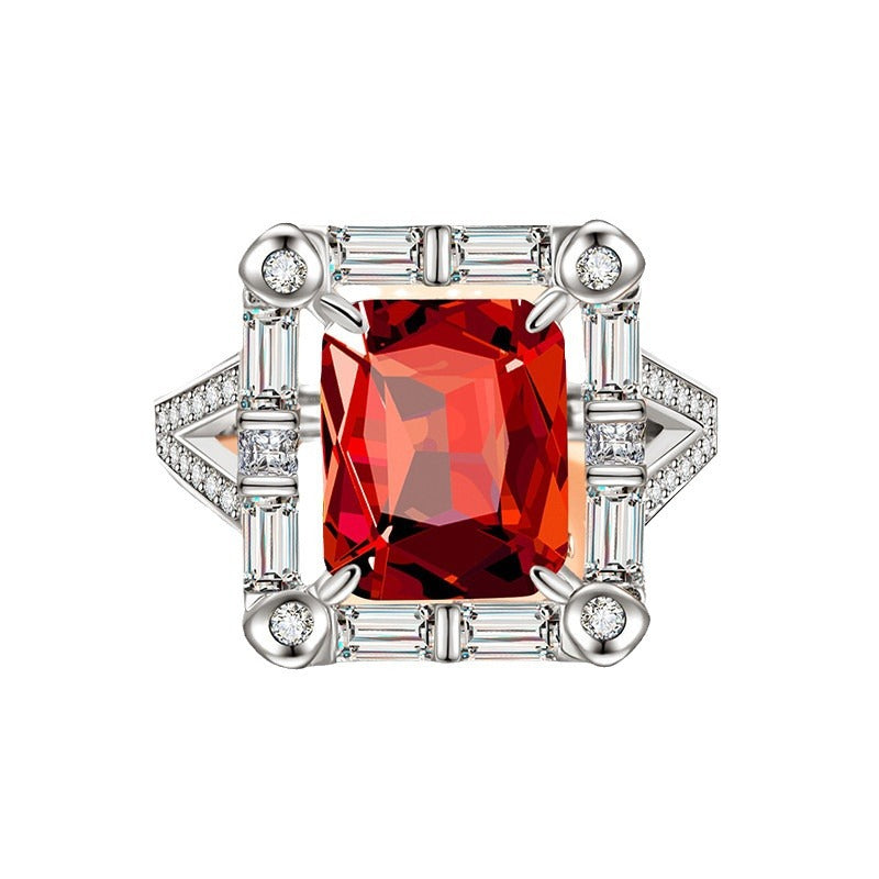 Wholesale Fashion Full Diamond Ruby open Ring