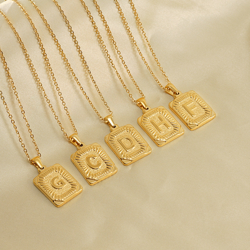 Wholesale Brand Letter Pendant Gold Plated Necklaces
