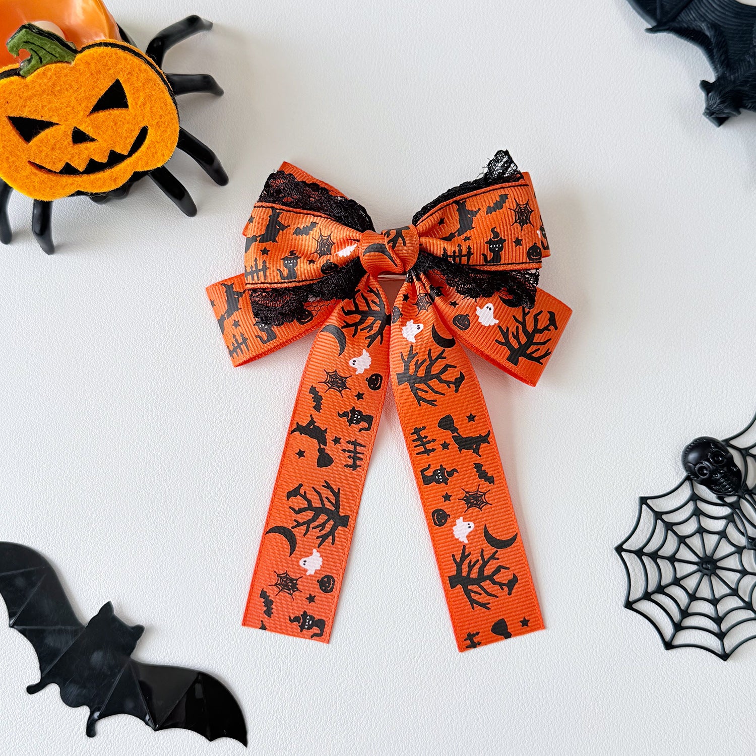 Wholesale  Ghost Pumpkin Ribbon Bow Hair Clips Alligator Clip Hair Accessory Chic Party Gift For Women
