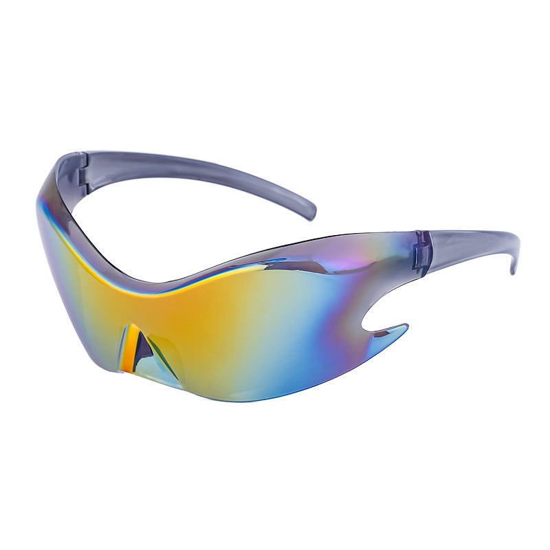 Wholesale PC Y2K Sports Windproof Colorful Tech Style One-piece Sunglasses