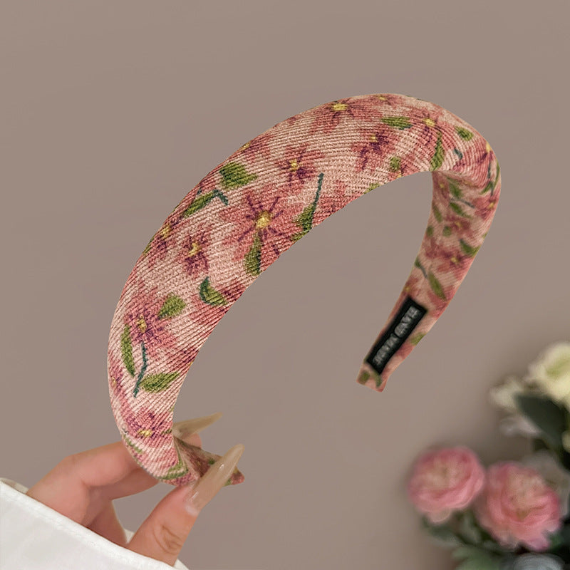 Wholesale Retro simple French style all-match outdoor face washing sponge headband for women