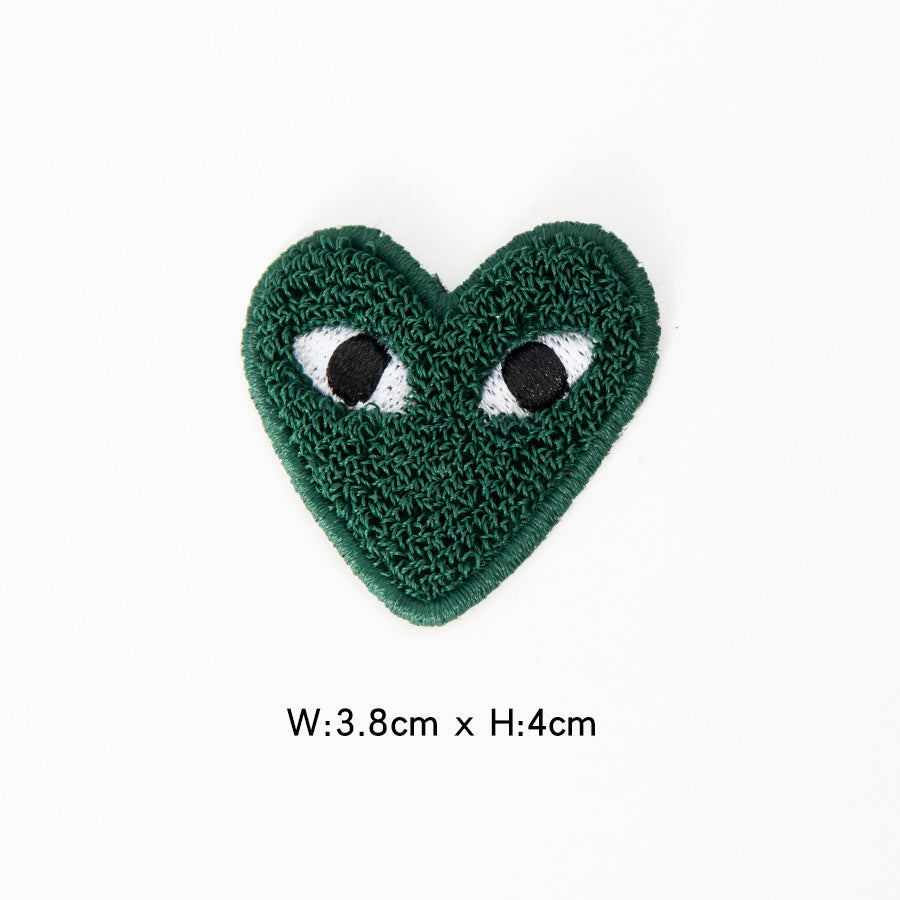 Wholesale Heart Eyes Embroidered Patch Hand Sewn DIY Towel T Shirt Decoration Craft Supply