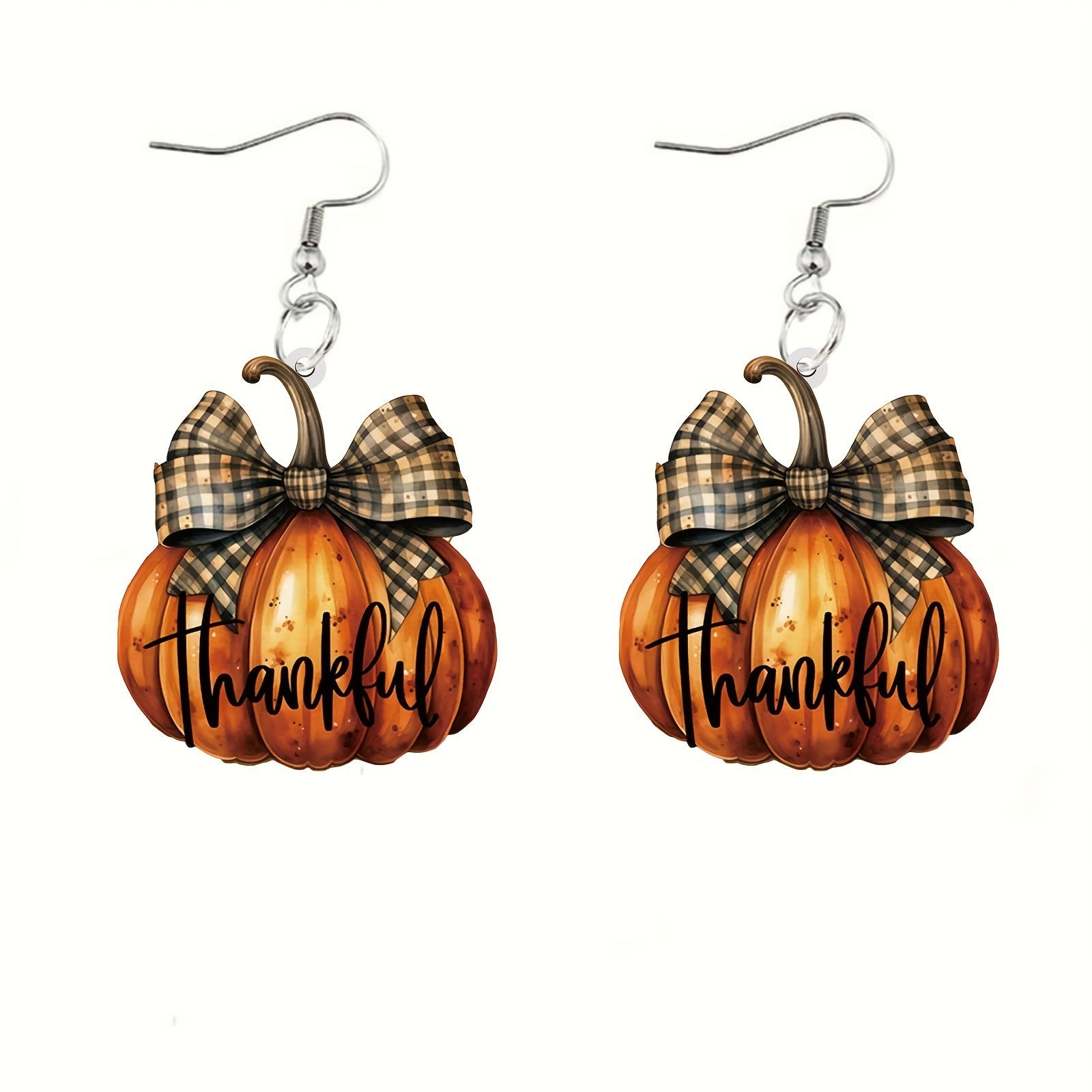 Wholesale Pumpkin Bow Earrings Flat Acrylic Earrings