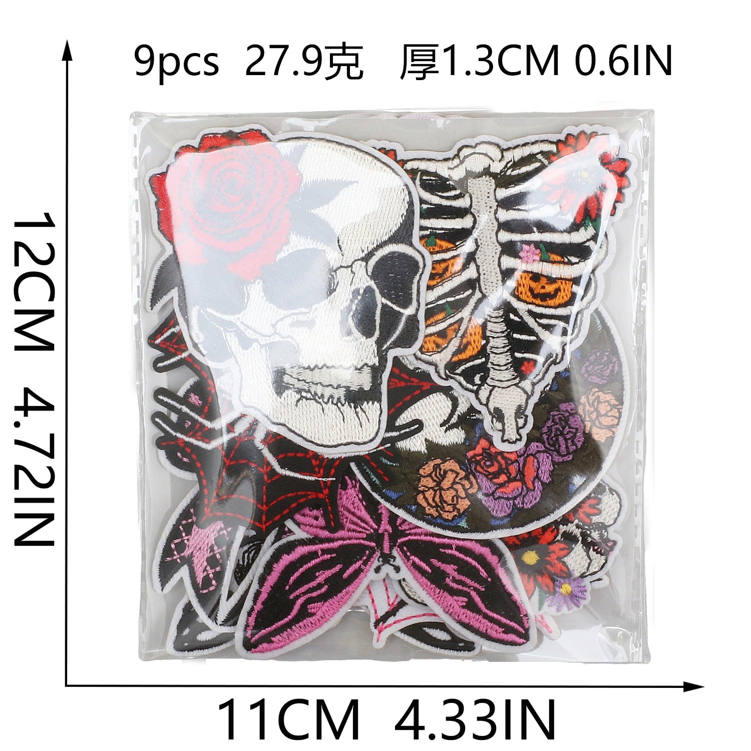 Wholesale Rose' s Covenant Embroidered  Romantic Skull Couple' s DIY Patches