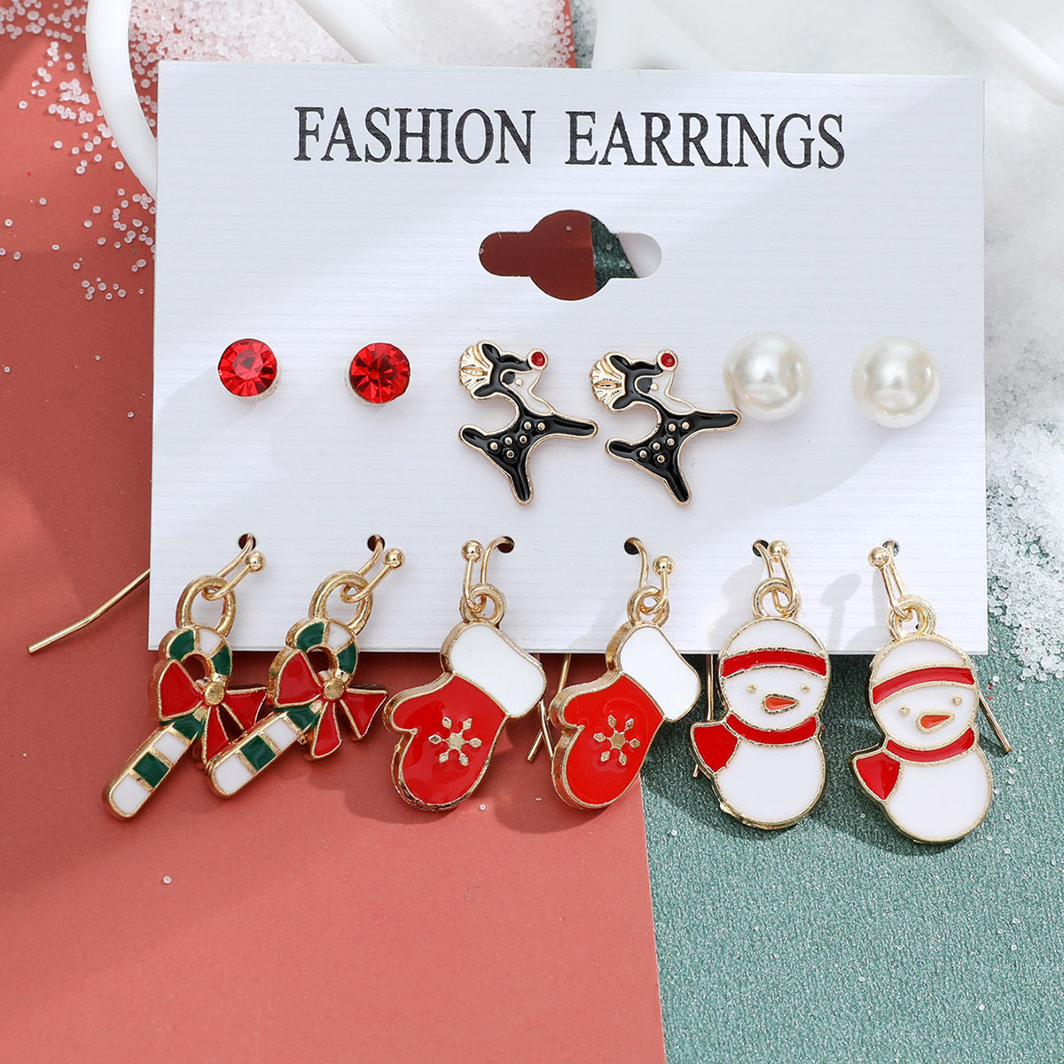 Wholesale Christmas Santa Claus Snowflake Bell Elk Alloy Earrings