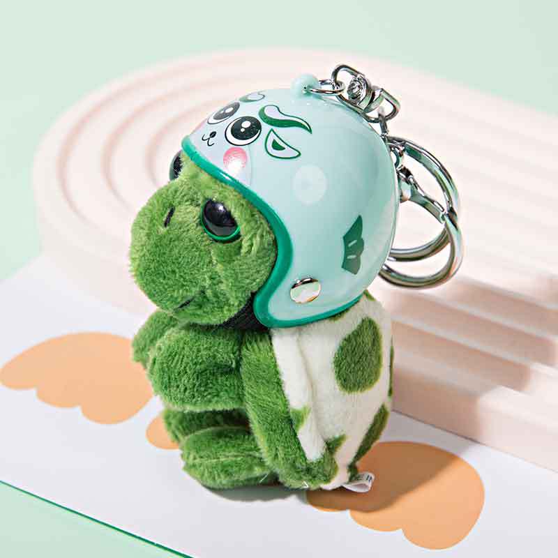 Wholesale Helmeted Turtle Cute Plush Turtle Accessory Keychain