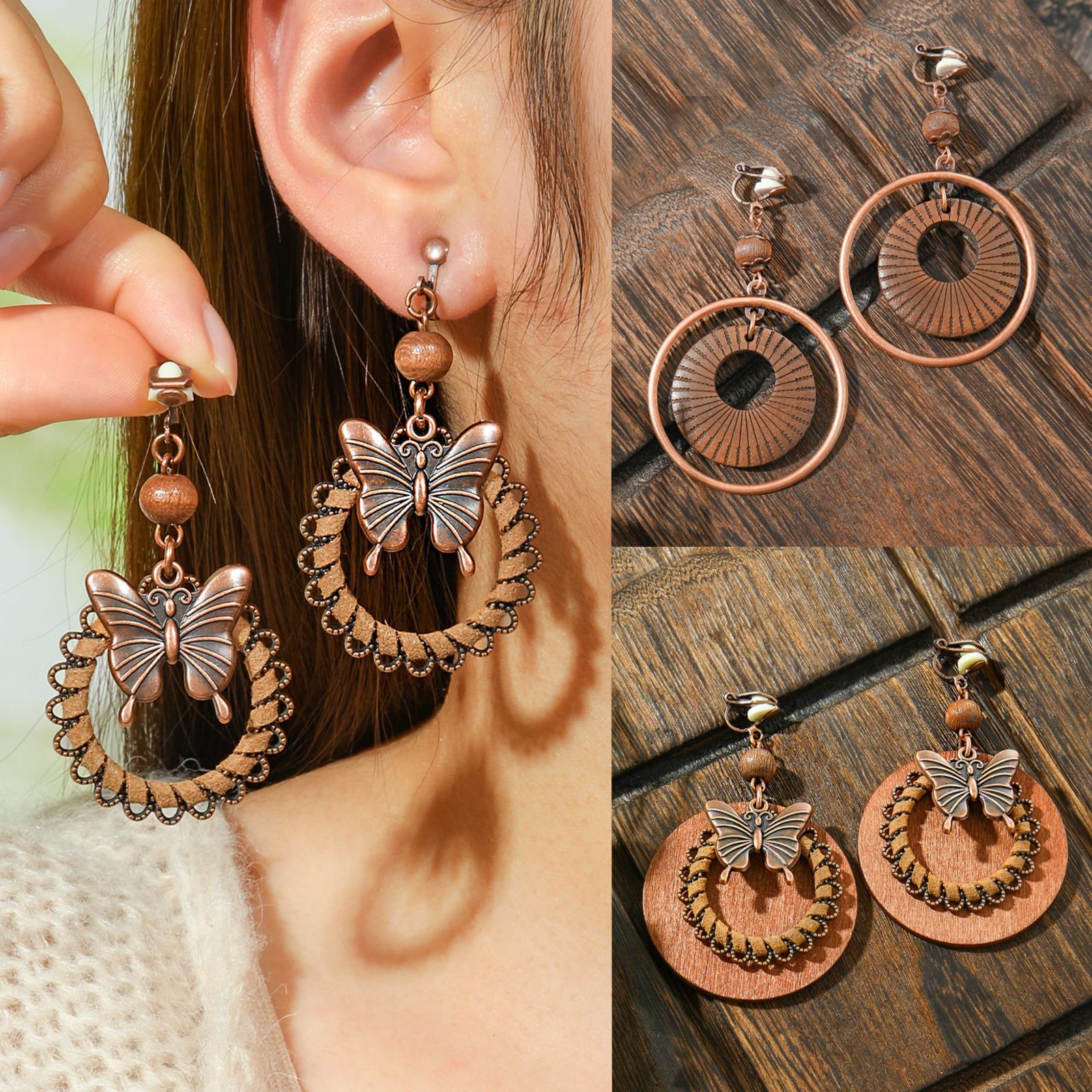 Wholesale Zinc Alloy Butterfly Earrings Maillard Fall Winter Style Women S Fashion Accessory For Boutique Resale
