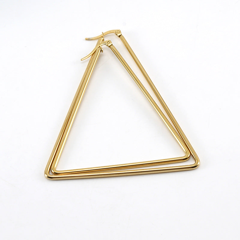 Wholesale Titanium Steel Triangle Earrings