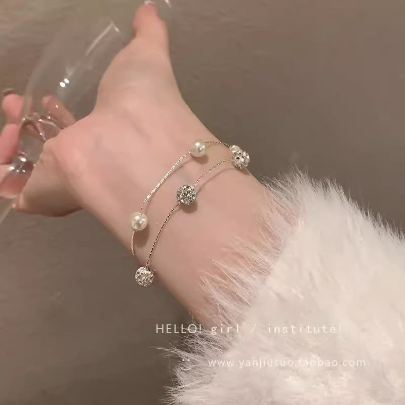 Wholesale Gypsophila Double Layer Pearl Bracelet