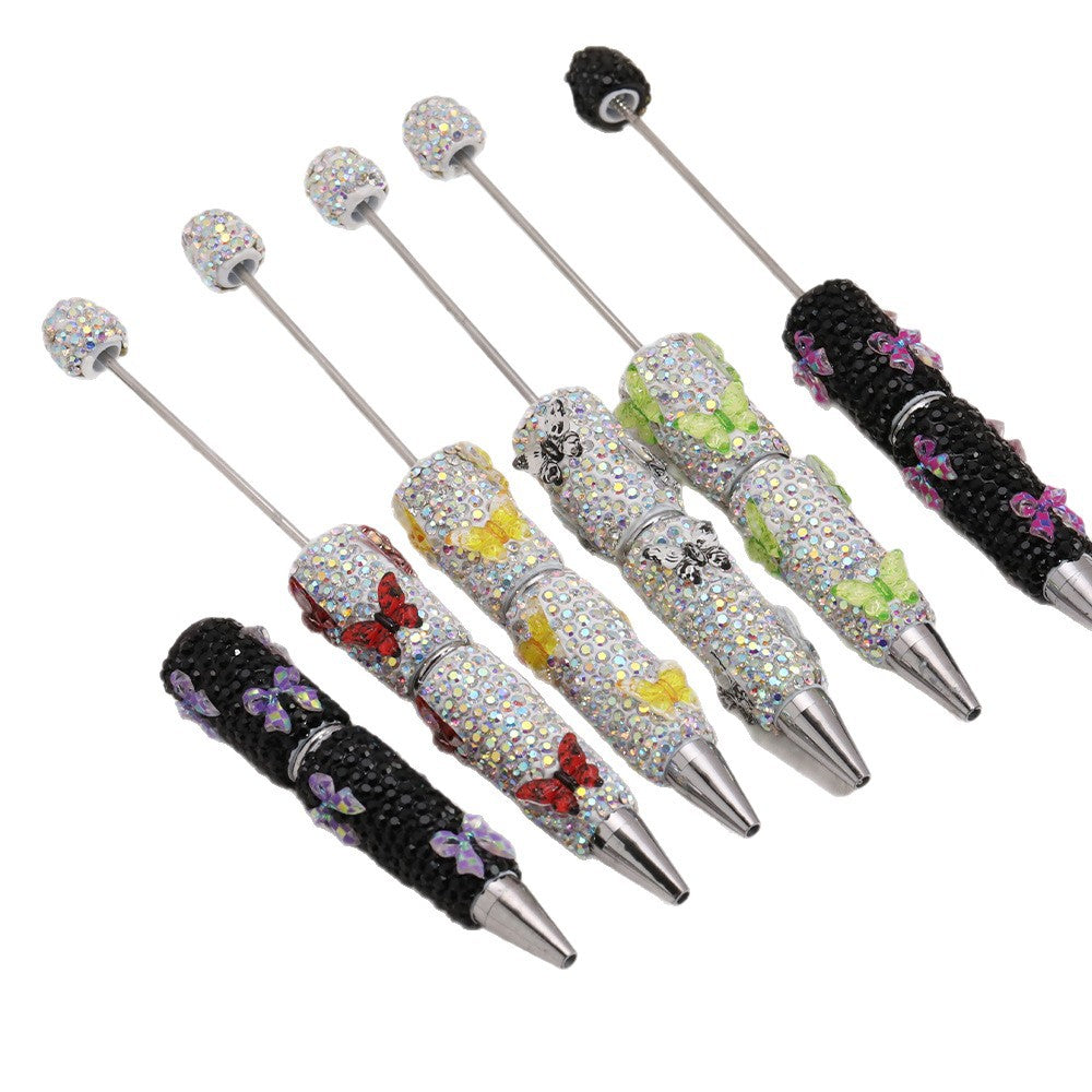 Wholesale  5pcs Butterfly Soft Clay Full Diamond Fancy Beadable Pens