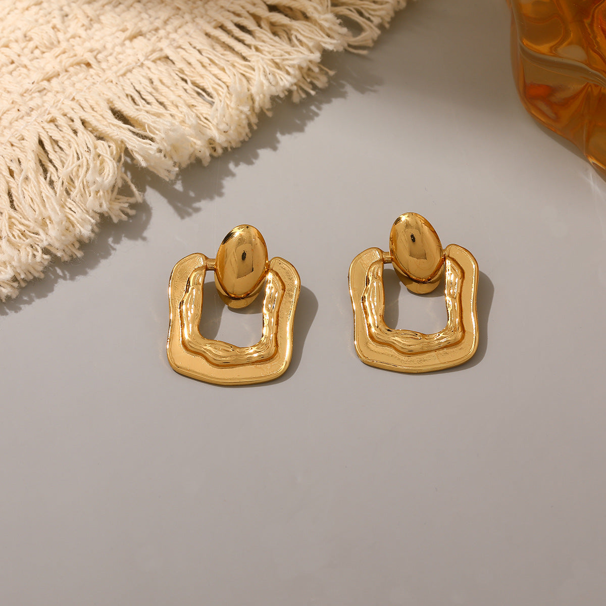 Wholesale Stainless steel gold heart gold earrings
