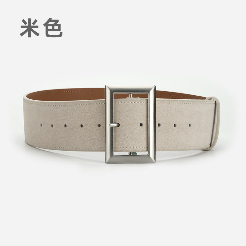 Wholesale leather belt fashion alloy wide belt jacket genuine leather waist belt retro belt