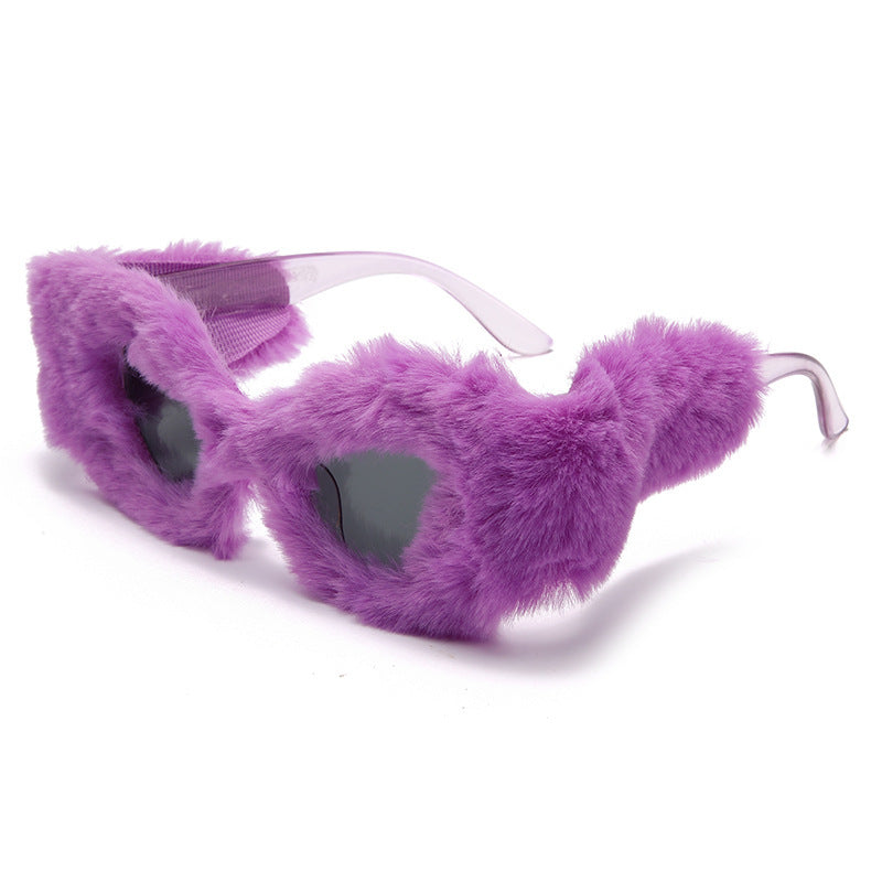 Wholesale Plush Cat Eye PC Sunglasses