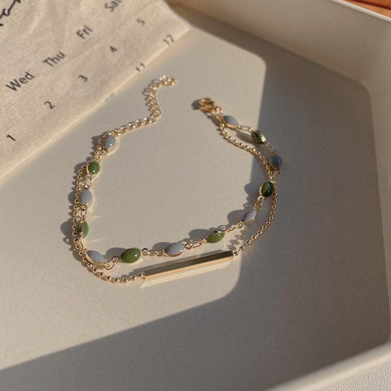 Wholesale Vintage Pearl Niche Advanced Titanium Steel Bracelet For Women