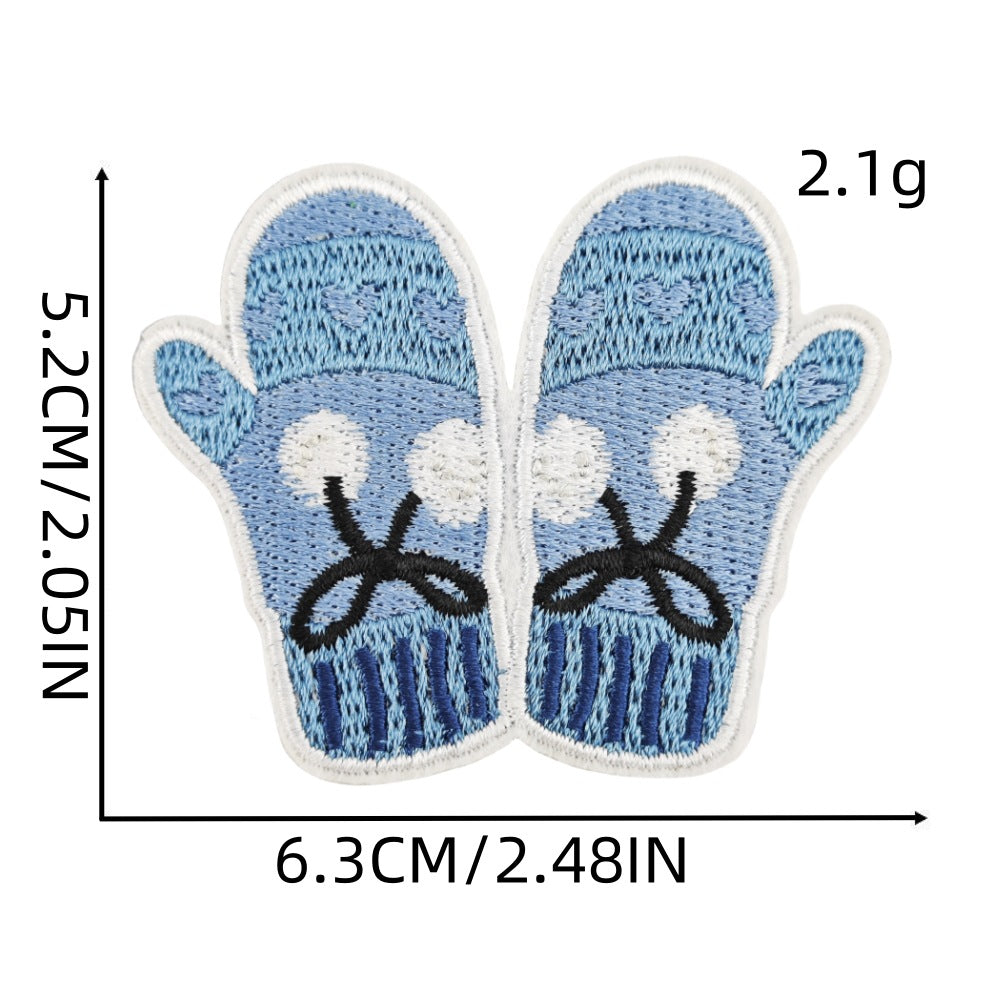 Wholesale 16Pcs Christmas Embroidered Patches Snowflake Cartoon Designs Sewing Craft Supply For Socks Decorative Gift Accessory