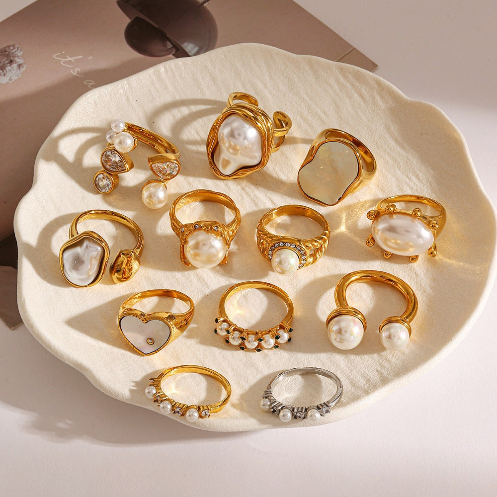 Wholesale Steel Stainless Steel Ring Vintage Round Irregular Rings