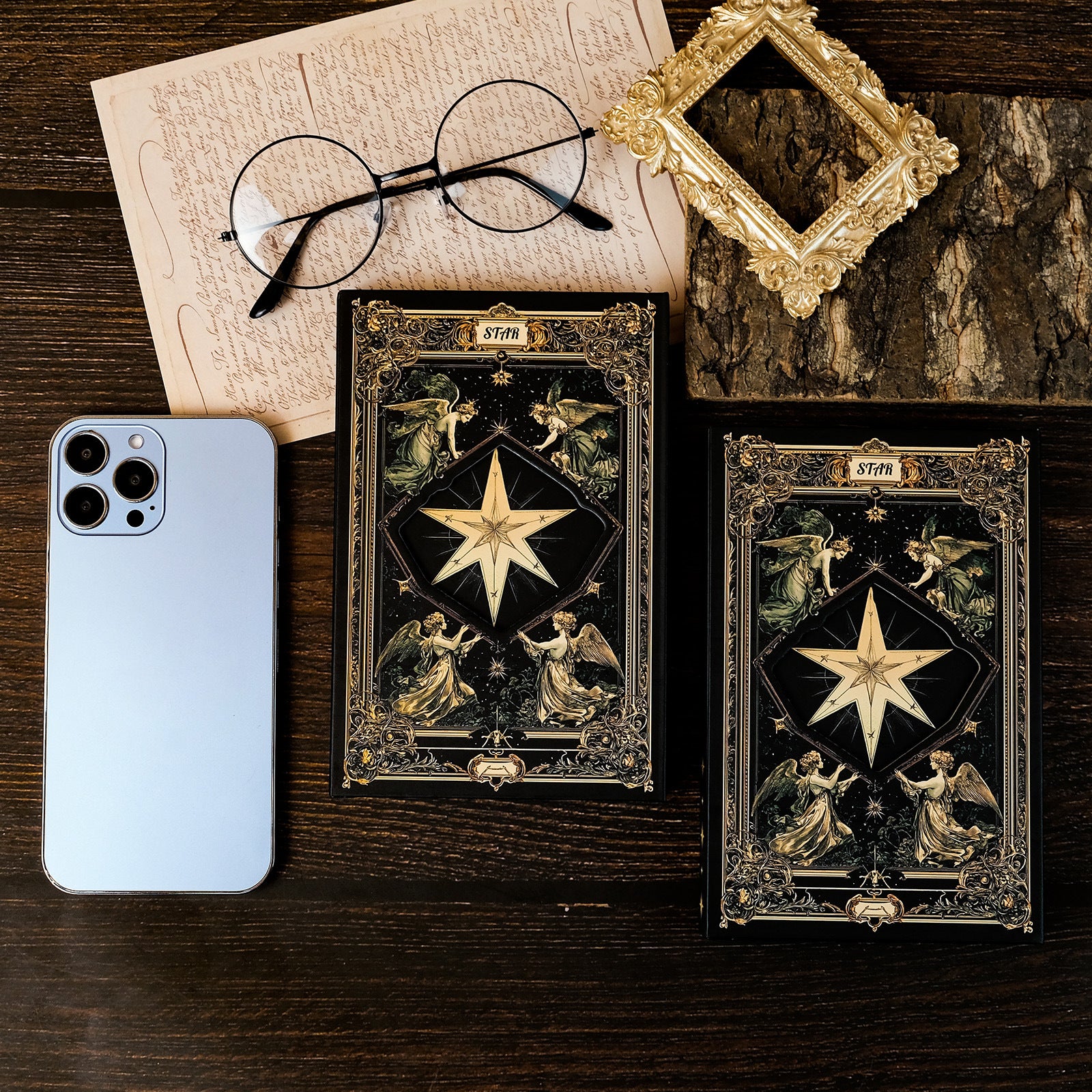 Wholesale Vintage style six-pointed star tarot card cover notebook