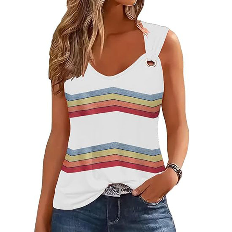 Wholesale Digital Printing Tie Dye Fashion Casual Sleeveless Tank Top