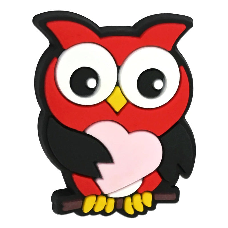 Wholesale 100pcs Owl Series Creative Bead Jewelry Soft Rubber Beads