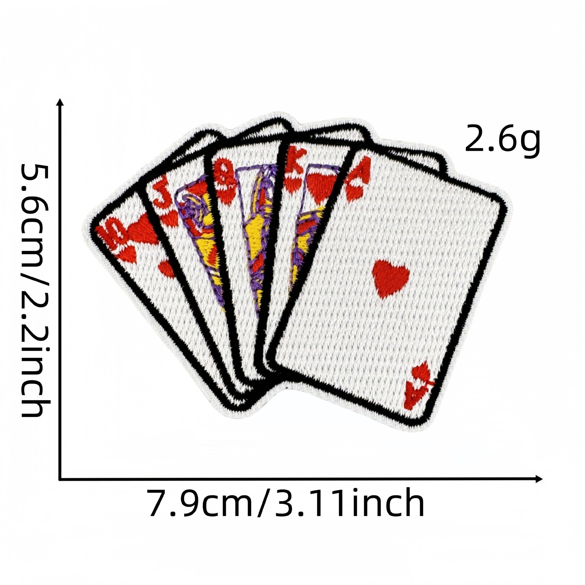 Wholesale  Poker Series Embroidery Cloth Stickers Love Heart Decoration DIY  Patch