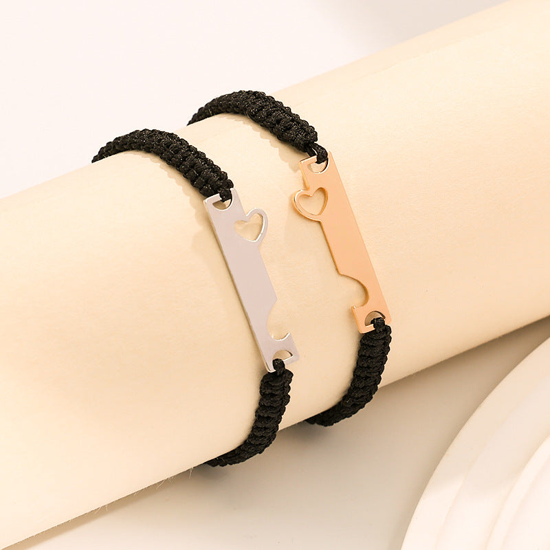 Wholesale Heartbeat Square Brand Weaving Butterfly Adjustable Hand Rope