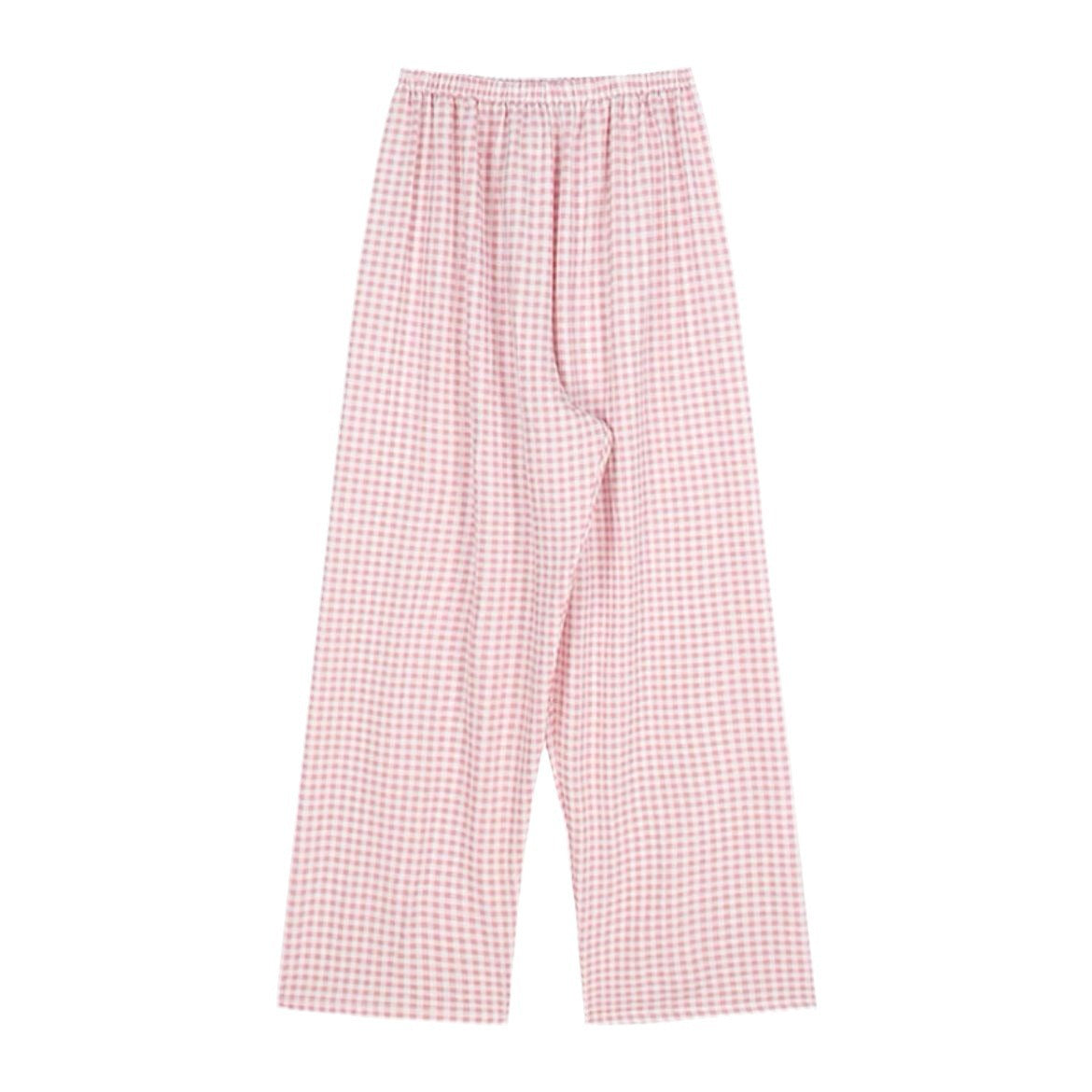 Wholesale Plaid Casual Wide-leg Women's Summer Pajama Pants High Waist Straight Loose Walking Pants