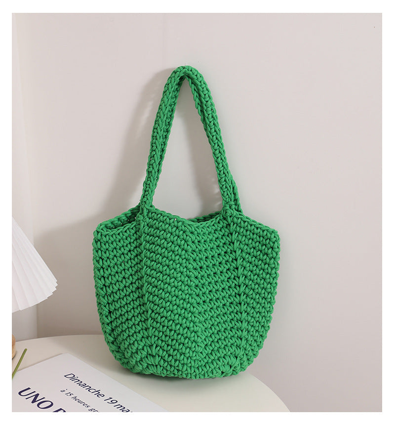 Wholesale Single Shoulder Crochet Vacation Beach Grass Woven Bags