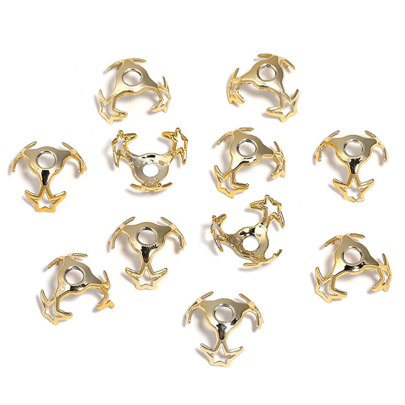 Wholesale 200pcs Diy Colorful Love Five-pointed Star Middle Hole Acrylic Flower Holder Spacer Beads