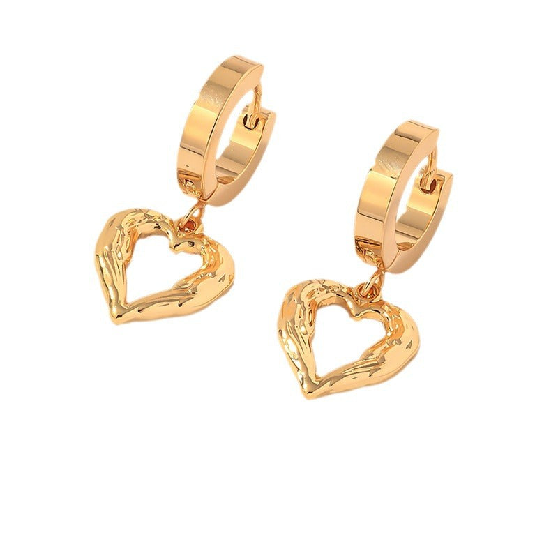 Wholesale Hip Hop Titanium Steel Polished Earrings Cross Pendant Hoop Earrings