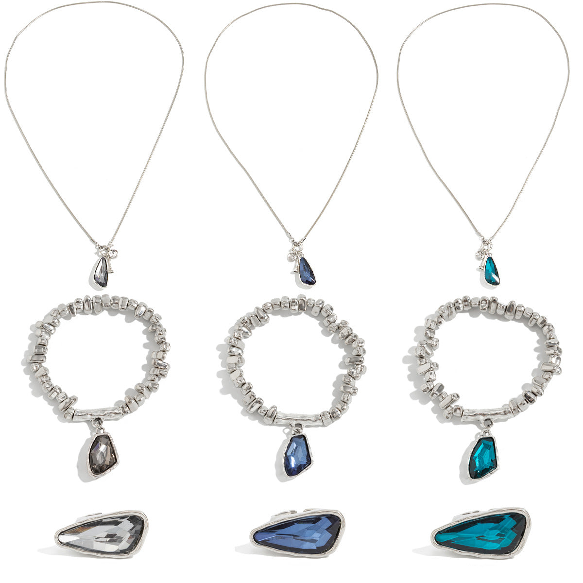 Wholesale Geometric Acrylic Gemstone Pendant Necklace