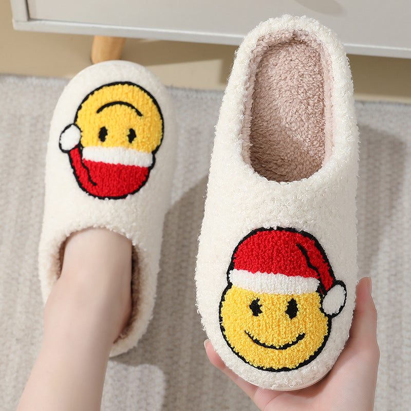 Wholesale Christmas Elk Cute Cartoon Home Non-slip Couple Indoor Plush Cotton Shoes