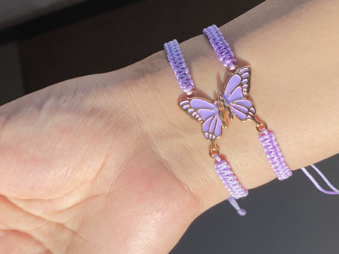 Wholesale Valentine's Day Butterfly Handmade Woven Bracelet