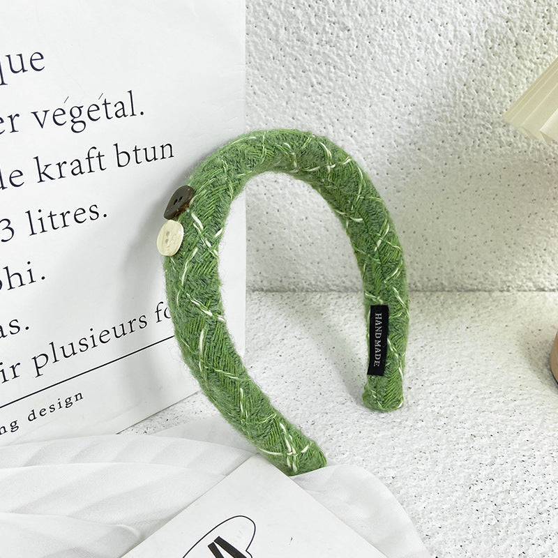 Wholesale Vintage Button Woolen Hair Hoop