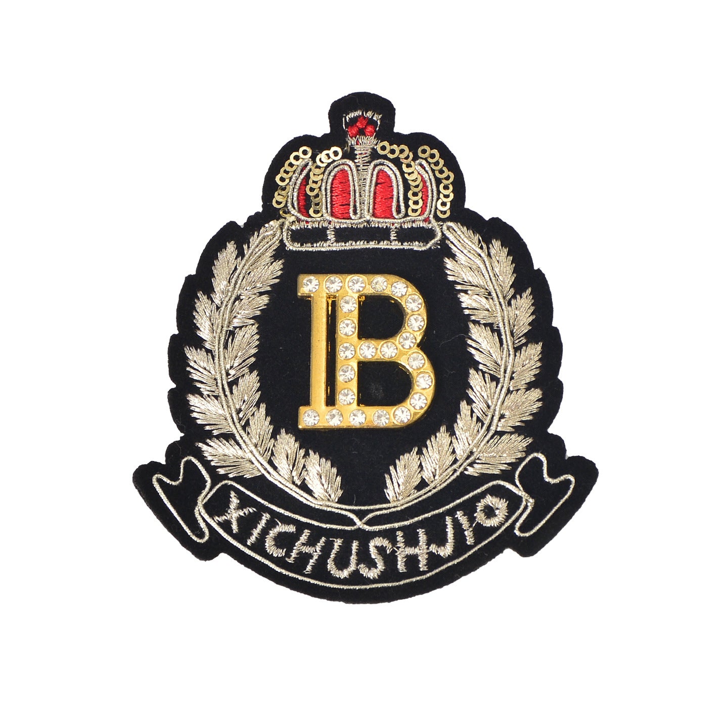 Wholesale Felt Base Sequin 3D Crown Bee Embroidered Patch Badge For Clothing Towel DIY Accessory