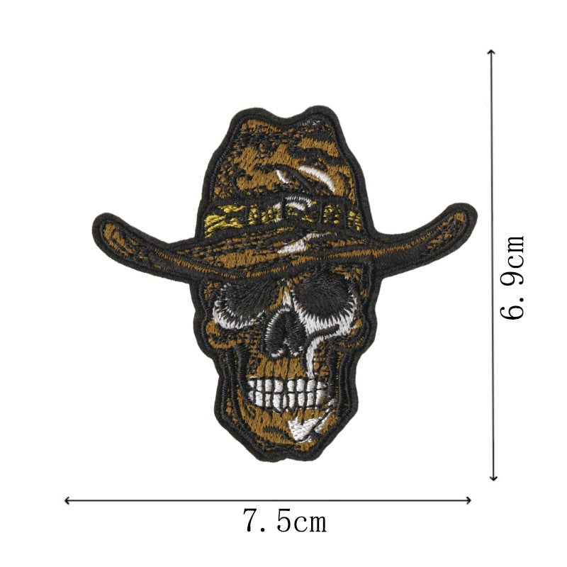Wholesale Skull Design Embroidered Patch Set Of 9 Hot Melt Adhesive Applique For Towels Fashion Accessory DIY Craft