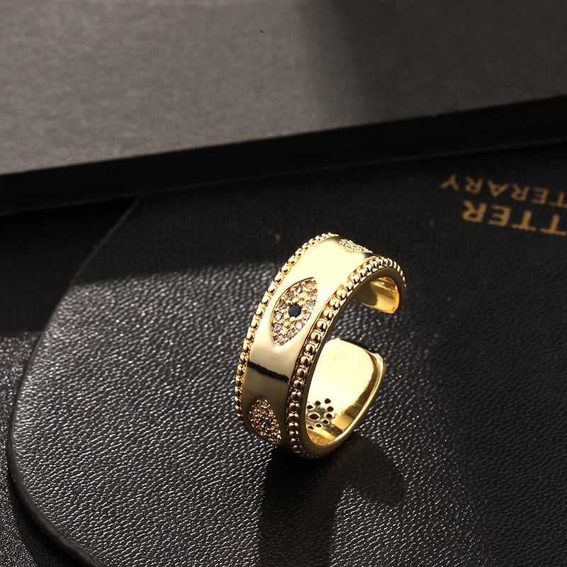 Anillo abierto de cobre ojo abierto al por mayor