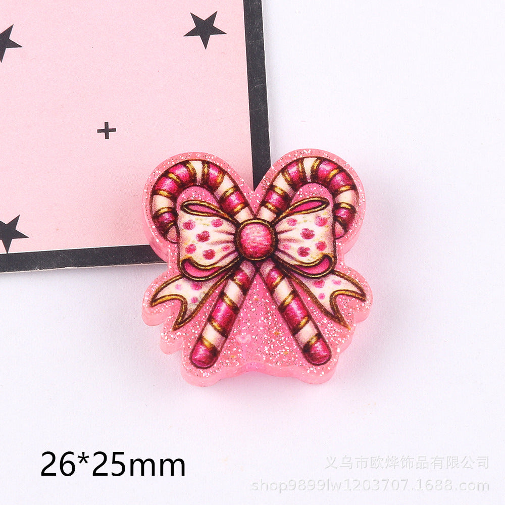 Wholesale 10pcs Straight Hole Medical Bow DIY Acrylic Handmade Beads