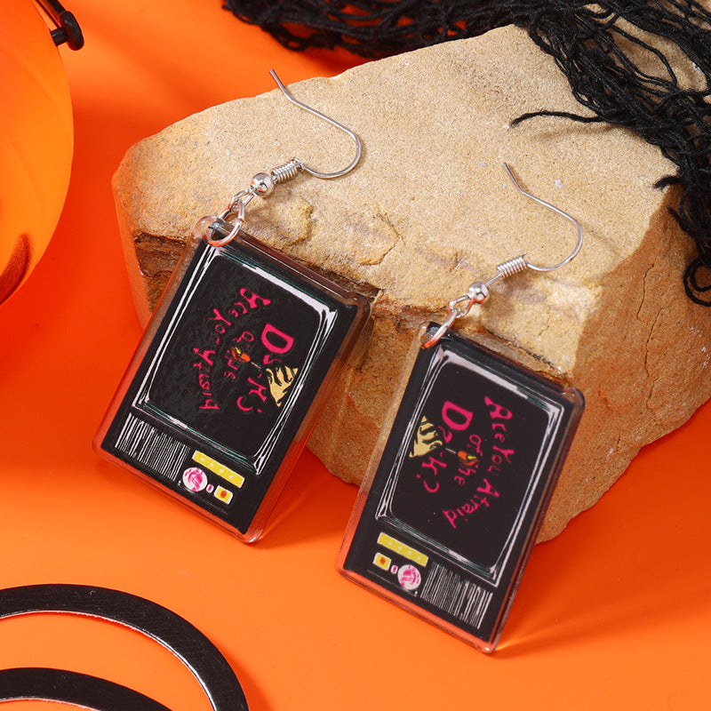 Wholesale  Dark Skull Acrylic Earrings