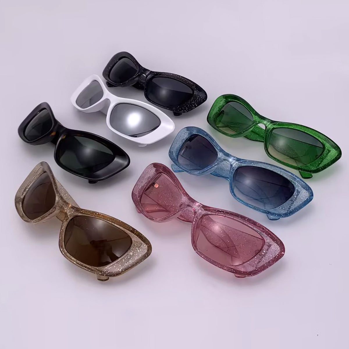 Wholesale PC Pop-up Hip-hop Cat Eye Small Frame Sunglasses