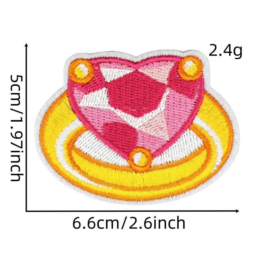 Wholesale Cartoon Princess Pink Cloth Patch Badge Fashion DIY Decorative Accessory For Clothing Bags Gifts Resale