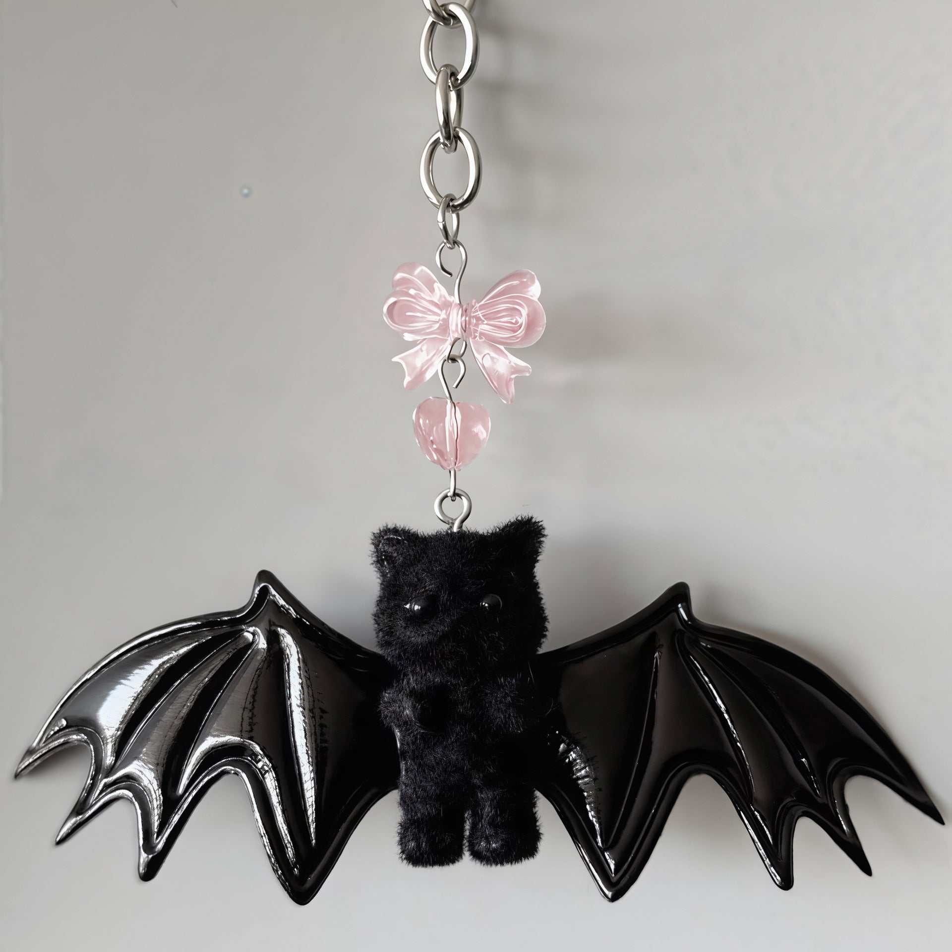 Wholesale Wool Cartoon Bear Keychain Bag Charm Cute Black And White Bat Pendant  Style Accessory For Everyday Use And Boutique Resale