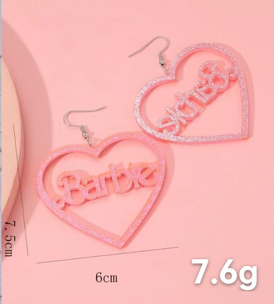 Wholesale Love Heart Hollow Acrylic Earrings