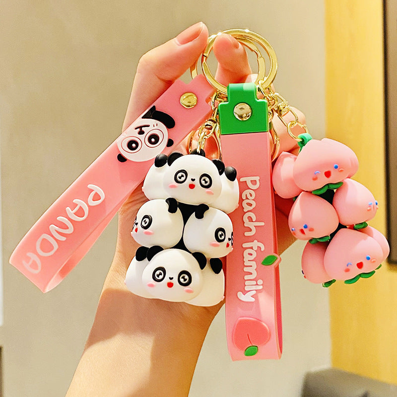 Wholesale Creative Cartoon Small Animals Jenga PVC Keychain