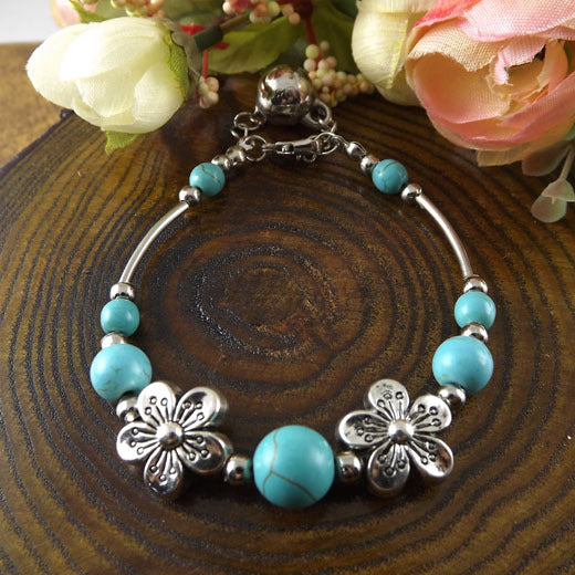 Wholesale Nepalese Retro Ethnic Style Turquoise Alloy Bracelet