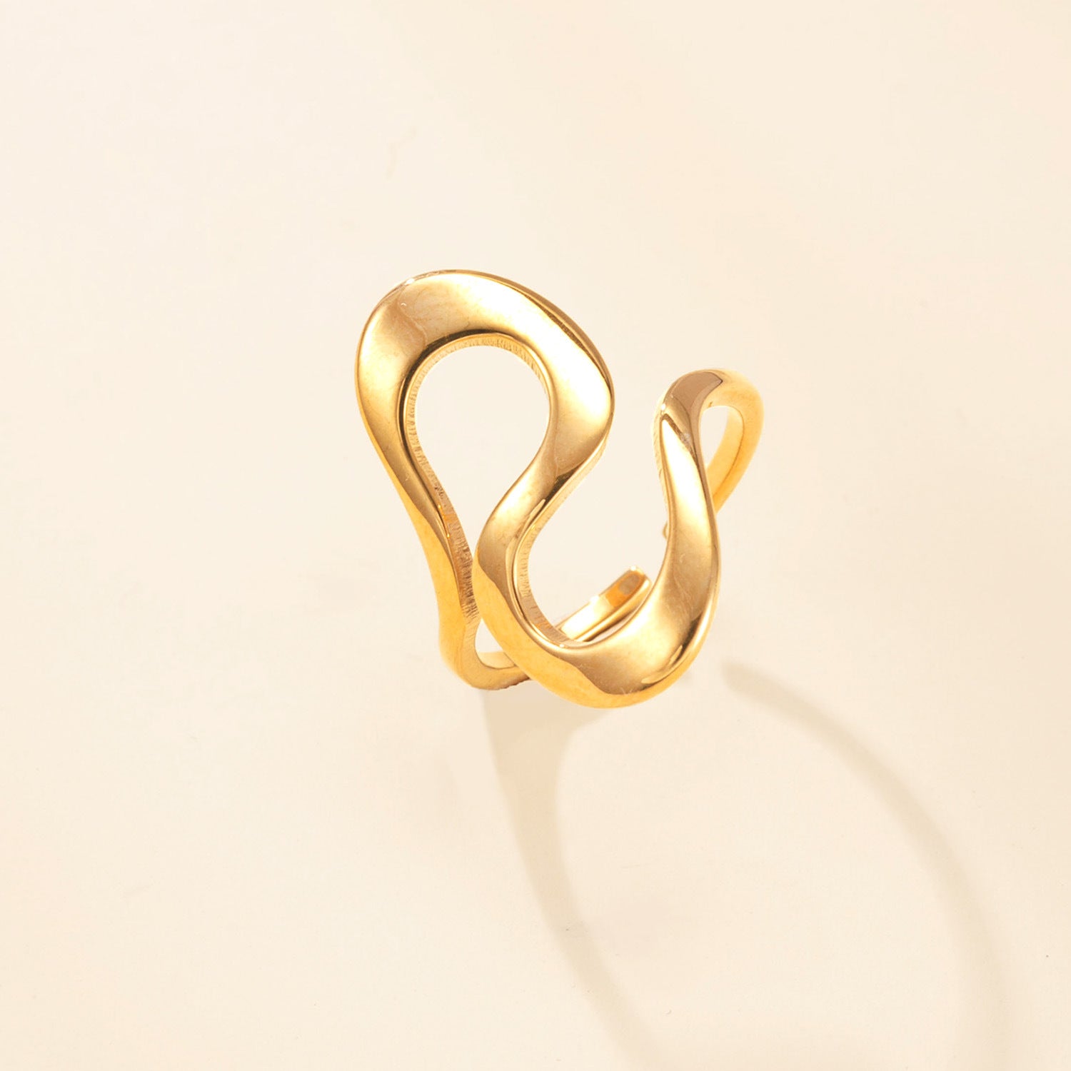 Wholesale Twisted irregular open stainless steel women' s ring